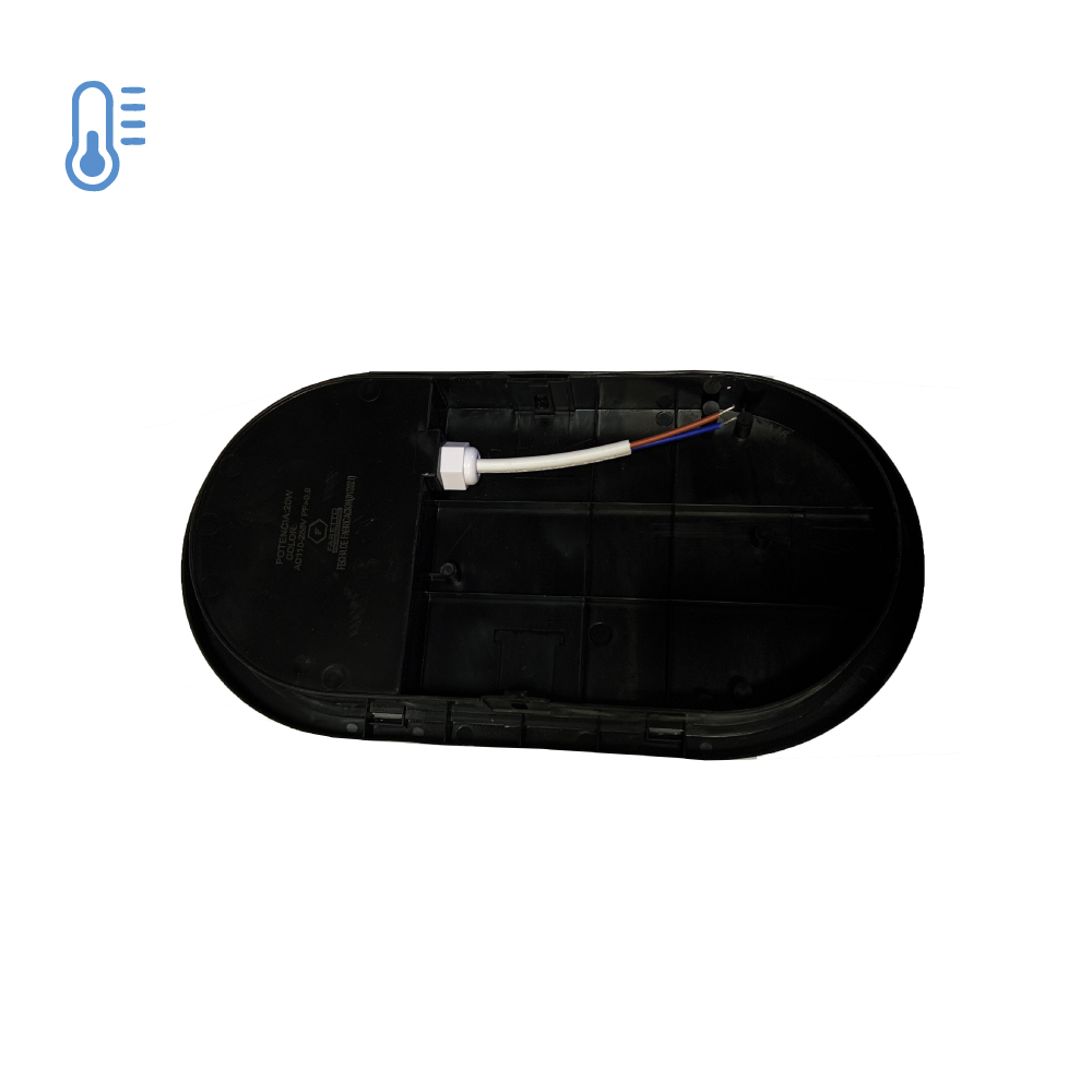 Plafón Sobrepuesto Ovalado Negro 20W Ip54 Luz Fría - Imagen 2