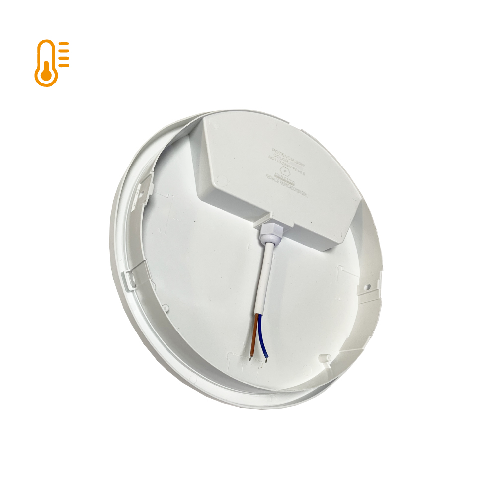 Plafón Sobrepuesto Redondo Blanco 20W Ip54 Luz Cálido - Imagen 2