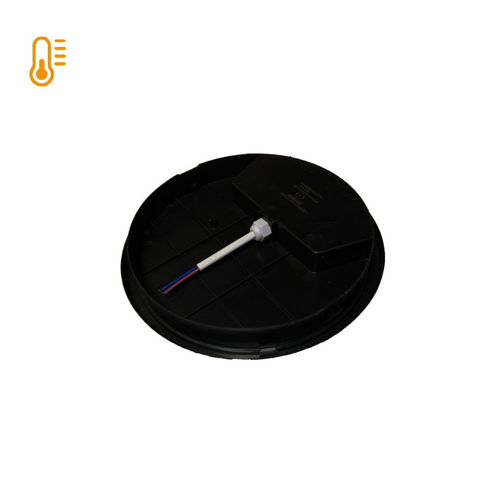 Plafón Sobrepuesto Redondo Negro 20W Ip54 Luz Cálido - Imagen 2