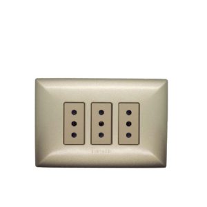 S17 Enchufe Triple 10A P/Champagne-M/Beige