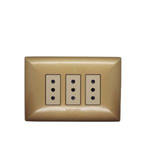 S17 Enchufe Triple 10A P/Bronce-M/Beige