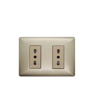 S22 Enchufe Doble Bipaso 10/16A P/Champag-M/Beige