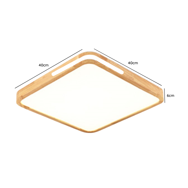 PLAFÓN SOBREPUESTO CUADRADO MADERA 400MM 76W TANNI - Imagen 2