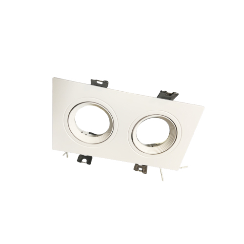 BASE EMBUTIDA RECTANGULAR DOBLE PARA GU10 BLANCA - Imagen 2