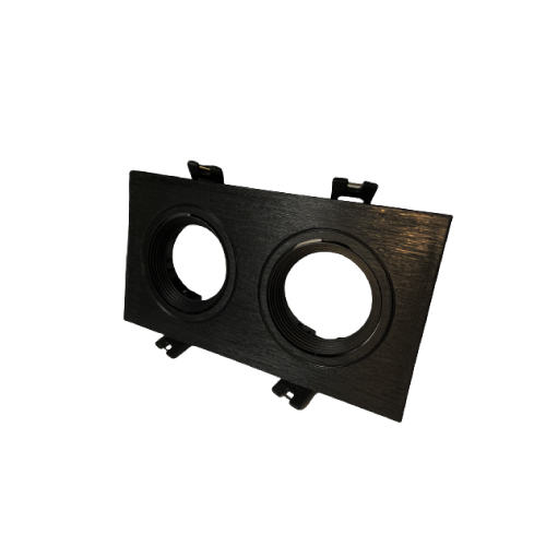 BASE EMBUTIDA RECTANGULAR DOBLE PARA GU10 NEGRA