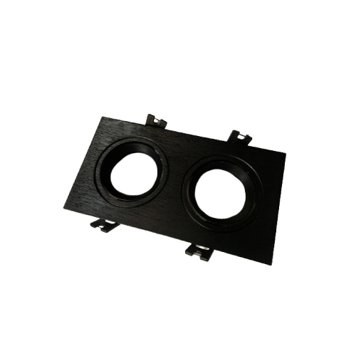BASE EMBUTIDA RECTANGULAR DOBLE PARA GU10 NEGRA - Imagen 2