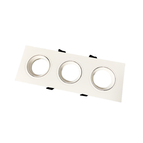 BASE EMBUTIDA RECTANGULAR TRIPLE PARA GU10 BLANCA - Imagen 2