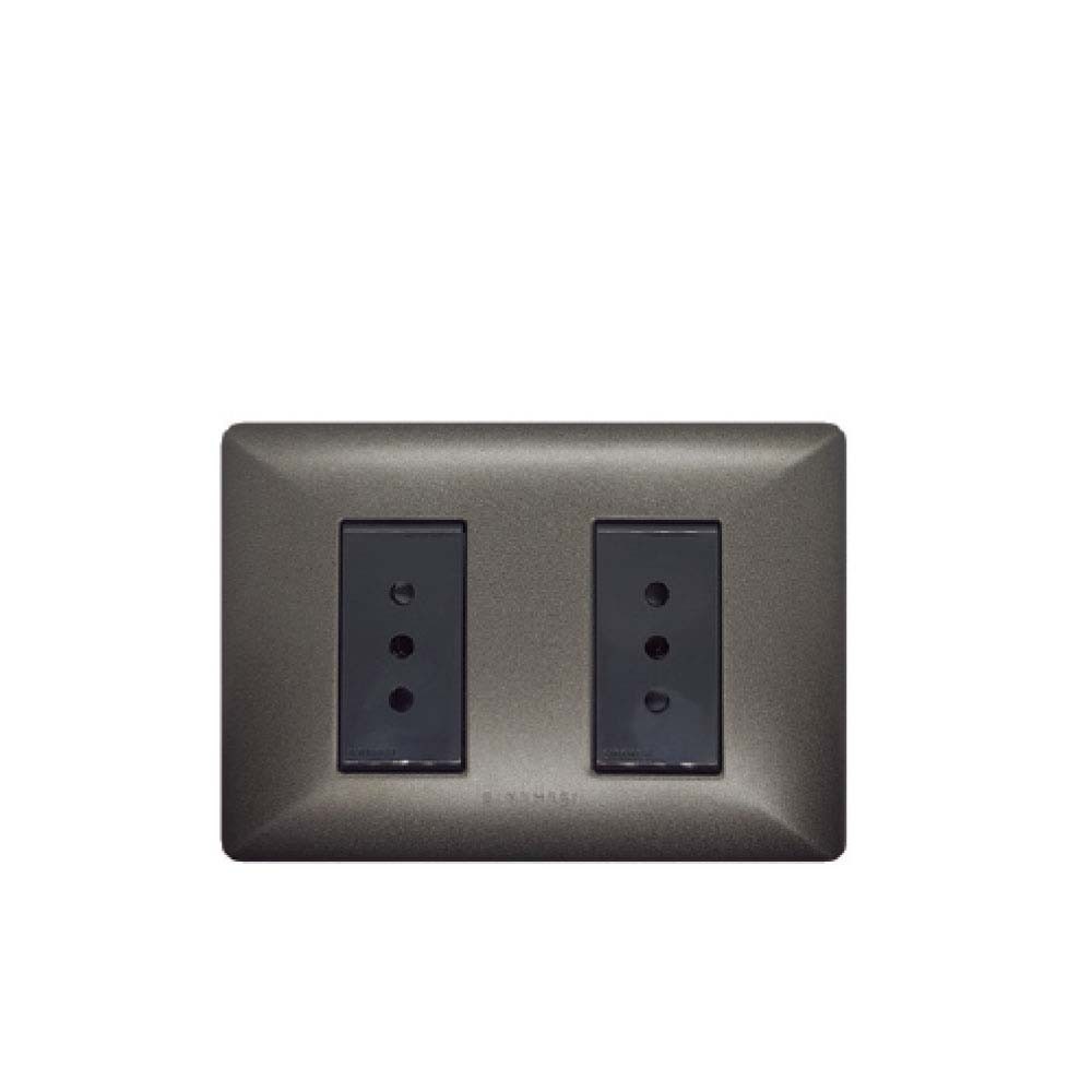 S22 enchufe doble 10a p/grafito-m/noir